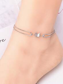 1pc Beaded Butterfly Anklet, Waterproof Travel & Street Beach Anklet For Women - Multicolor - View 3