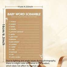 30 piezas Tarjetas de juego de descifrar palabras para baby shower, decoración de baby shower, revelación de género y suministros para fiestas de bautizo, tarjetas de juego de papel grueso, divertido y entretenido para los invitados, juegos de baby shower - Juego de descifrar palabras de baby shower, los juegos de baby shower talla grande divertidos de todos los tiempos - Multicolor - Ver 5