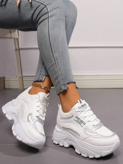 女士气垫厚底运动鞋，新款春秋季厚底休闲舒适厚底运动鞋