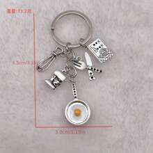 1 Cooking Keychain, Frying Pan Mixer, Cooking Book Tableware, Chef Keychain