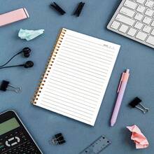 1 件西班牙谚语和圣经经文金色螺旋笔记本 - 带有花卉设计的励志写作日记本，生日和庆祝活动的完美礼物，5.5x8.3 英寸，50 张，励志日记本 | 螺旋装订日记本 | 励志日记 - A5 - 查看 7