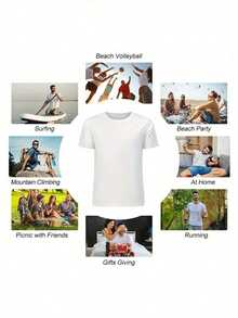 "Men's White Cotton T-Shirt With Retro  Graphic - Unisex Style Available" - trắng - Xem 6