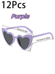 1-12件套新娘派对心形婚礼派对眼镜户外道具伴娘礼物婚礼用品派对用品生日拍照道具时尚眼镜沙滩眼镜宠物眼镜，眼镜礼品袋组合，结婚礼物。