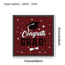 20PCS Gatherfun Graduation Party Napkins 2025 Graduation Party Supplies Purple Napkins Cocktail Napkins For Congrats Grad Party Decorations - Black - View 13