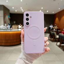 Funda de teléfono de silicona líquida magnética ultradelgada de unicolor, forrada con microfibra antiarañazos, antihuellas, con protección total de la cámara, resistente a los golpes, compatible con iPhone 17/16/15/14/13/12/11 Pro/Plus/Max/Mini/7/8/SE/7P/8P/X/XR/XsMax, Galaxy S25 Ultra, regalo perfecto para Pascua y primavera - violeta claro - Ver 6