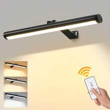壁灯室内装饰镜前灯，矩形壁灯，USB 充电灯具，LED 铝制磁吸可调光灯带，适用于室内墙壁/镜子/书桌/办公室/直播/卧室/客厅/画廊/博物馆/咖啡厅的家居装饰照明 - 充電式可遙控無極調光 - 查看 5