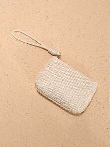 Straw Coin Purse, Girl Young Student Small Wallet Handbag Card Holder - Multicolor - View 8