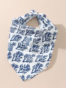 1条女士时尚海滨螃蟹虾贝壳印花头巾，防晒防风，可作装饰性沙滩/度假发饰，弹力舒适，适合沙滩和度假场合穿着。 - 彩色 - 查看 7