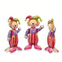 kumozawa 2个装小号站立小丑气球3d立体马戏团装饰生日派对装饰气球 - 彩色 - 查看 4