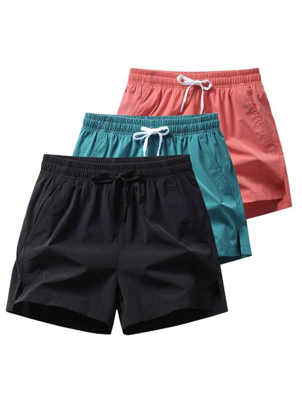 One-Piece Sports Fitness Shorts Men's Three-Quarter Pants Quick-Drying Breathable Elastic Muscle Type Iron Dog Brand Squat Large Size