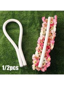 2/4块优质白色花泥砖，20英寸 x 1.6英寸 - DIY婚礼插花底座，实心圆柱形花泥，适用于活动和派对装饰 - 白色 - 查看 1