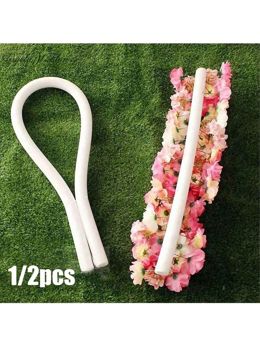 2/4块优质白色花泥砖，20英寸 x 1.6英寸 - DIY婚礼插花底座，实心圆柱形花泥，适用于活动和派对装饰 - 白色 - 查看 1