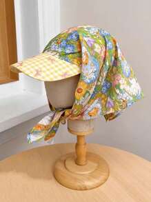 1 pieza Unisex Visera con estampado de patrón de frutas, pañuelo tipo brighter de colores, versátil para protección solar del cuello para deportes al aire libre como escalada, ciclismo, uso casual, playa, uso diario