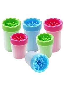 1 losowy kolor, z osobnym opakowaniem pudełkowym, kubek do mycia łap zwierząt domowych, narzędzia do pielęgnacji psich łap, akcesoria do szczotek, urządzenie do mycia psich łap - Wielokolorowe - Zobacz 6