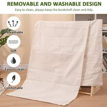 Kids Sling Bookshelf With Pocket, 7 Tiers, Natural Wood, Books Storage Rack, Perfect Height Reading Fun - Multicolor - View 3