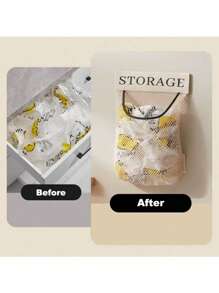 1pc Kitchen Garbage Bag Holder, Wall-Mounted Large Capacity Storage Bag, Hook And Loop Net Pouch For Plastic Bags
