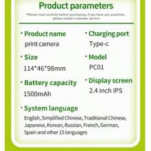 PANDA HD Dual Lens Printable Camera, Cute & Creative Instant Print, 48MP + 2.4"HD Screen + 1080P Video | Long Battery Life + 13 Filters & Stickers + MP3 Music + Timer/Delay Shoot, Great Gift For Parent-Child Interaction, Comes With Photo Paper & Anti-Lost Strap, Perfect For Birthday, Holiday, Travel, Daily Capturing