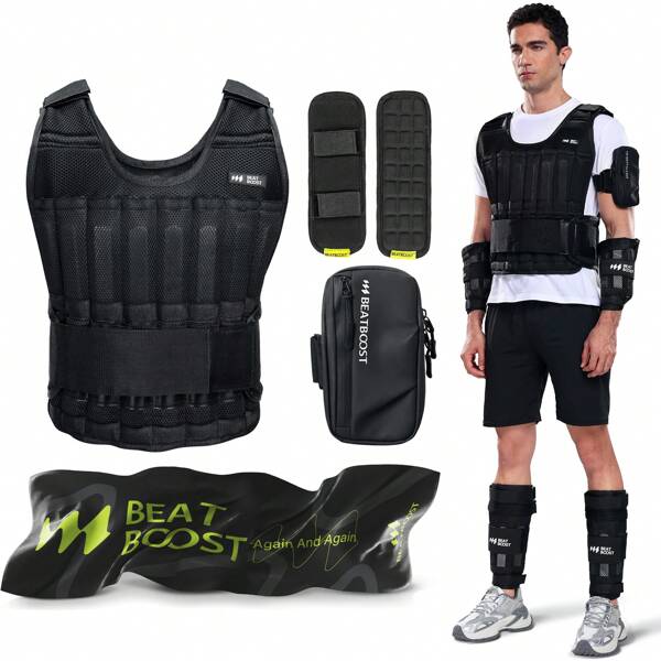BEATBOOST BEATBOOST Weighted Vest For Men Women BeatBoost 20/30/40/50/60lb Adjustable Weighted Vest With Steel Plates Weights  For Walking Strength Training Running Workout