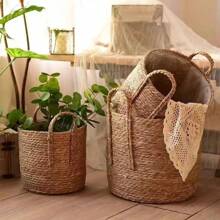 1 set, Vasi da fiori intrecciati, vasi da fiori intrecciati in stile nordico, set di vasi da fiori extra large, cestini intrecciati di alta qualità
