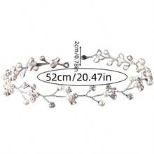 1 pieza Diadema de vidrio elegante, accesorios para el cabello de novia y boda, adecuado para todas las estaciones, accesorios del Día de San Valentín - color - Ver 7