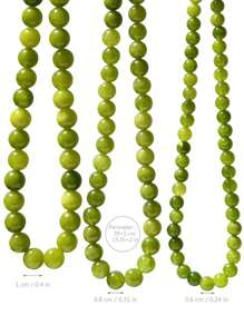 Summer Handmade Beaded Necklace, Natural Olive Stone Choker, 6mm/8mm/10mm/12mm Beads, Suitable For Daily Wear