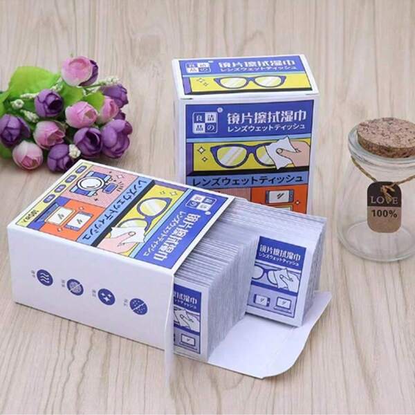 10//50/100pcs Eyeglasses Cleaning Wet Wipes, One-Time Use Lens Cleaner Cloth, Suitable For Glasses, Smartphones, Computers, Cameras, And Other Glass Surfaces, Portable Packaging, Suitable For Home, Travel