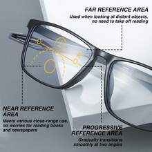 3Pcs Progressive Multifocal Reading Glasses, Rectangular Frame Ombre Color, Frosted Texture Temples, Unisex Reading Glasses - Gray+Orange+Red - View 3