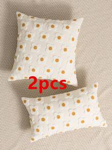 1 cái/2 cái Vỏ gối họa tiết hoa trứng màu be, Vỏ gối thêu thủ công bằng vải canvas phong cách trang trại mộc mạc, Vỏ gối trang trí phòng khách phòng ngủ cho gia đình hàng ngày, Vỏ gối trang trí ghế sofa, Gối tựa lưng ô tô, Vỏ gối trang trí bằng vải dệt sân vườn, Phù hợp cho mọi mùa, Không có ruột 30*50cm/45*45cm - Nhiều màu - Xem 11