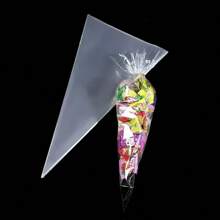 100pcs/50pcs OPP Transparent Triangle Candy/Food Bags, Suitable For Candies, Chocolates, Cookies Etc. DIY Candy Bag Set, Wedding Favor, Birthday Party Decor, Suitable For Baking, Candies, Pastries And Snack Packaging. Wedding Party Gift Bags, Suitable For Christmas, Ideal For Kitchen Storage