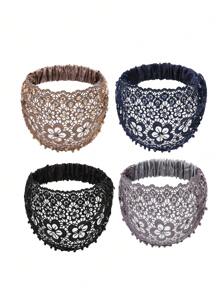 1pc/4pcs Floral Beaded Headband, Wide Design Headband, Fashion Accessories, Casual Headpiece, Suitable For Various Occasions, Christmas, Thanksgiving, New Year Gifts Back To School