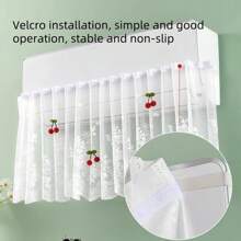 1pc 2025 Best Selling New Lace White Air Conditioner Wind Shield, No Installation Wall-Mounted, Universal Hanging AC Cover, Dust Cover, Wind Curtain, Suitable For Bedroom, Living Room, Study, Elder And Kids Room