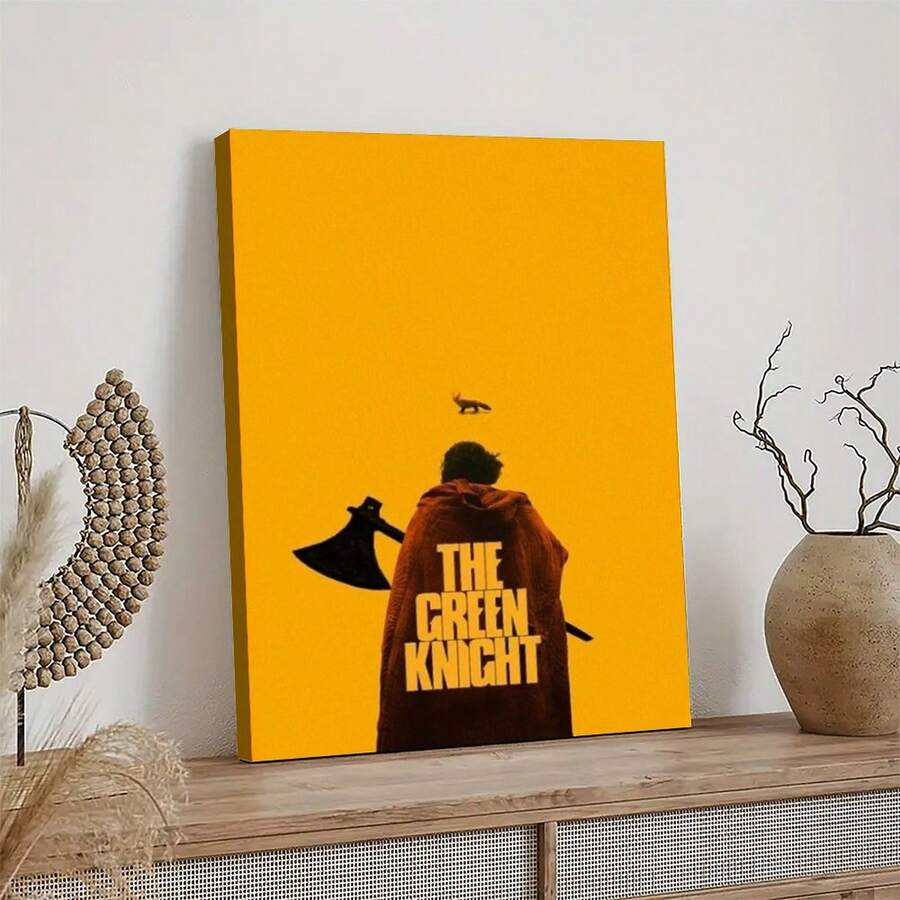 Epic Medieval Fantasy Adventure The Green Knight Vintage Movie Poster Framed Canvas Poster Built In Wooden Frame Home Bedroom Garage Art Deco - Nhiều màu - Xem 1