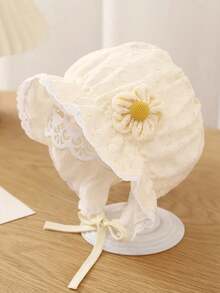 Cute Baby Lace Flower Newborn Baby Bonnet Hat Princess Girls Ruffle Lace Up Cap Spring And Summer Breathable Mesh Infant Toddler Sun Hat - 1PC - View 10