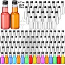48pcs 25ml 50ml Mini Liquor Bottles Set, Mini Empty Plastic Shot Bottles, Airtight Spirit Bottle With Caps Mini Wine Bottles, Bar Party Supplies Thanksgiving, Halloween, And Christmas Are Applicable Durable Multi-Use For Juice, Sauces, Coffee
