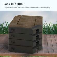 Outsunny 4 Piece Patio Cantilever Umbrella Base Weight Set, Fillable Outdoor Offset Umbrella Weights For Umbrella Stand, 175 Lbs. Capacity Water Or 230 Lbs. Capacity Sand, Brown - Multicolor - View 7