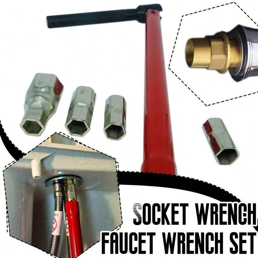 1 件装 8-13mm 扳手碳钢水槽扳手可调节水扳手水龙头水槽安装扳手管道工具适用于马桶浴室厨房管道 - 彩色 - 查看 1