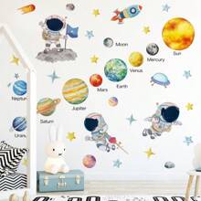 1PC Cosmic Planet Astronaut Wallpaper Can Be Used In Bathrooms, Bedrooms, Living Rooms And Other Places. It Is Convenient To Use And Does Not Damage The Wall