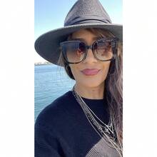Womens Mens Wide Brim Straw Panama Hat Fedora Summer Beach Sun Hat UPF Straw Hat For Women - Black - View 5