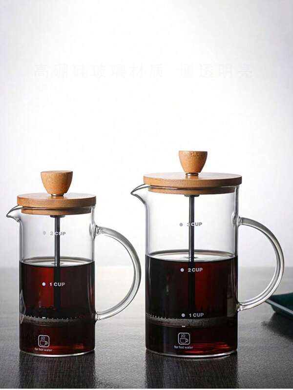 1 Pc High Borosilicate Glass French Press Coffee Maker, Glass Coffee Filter, French Press Tea Kettle, Hand Drip Coffee Pot For Home