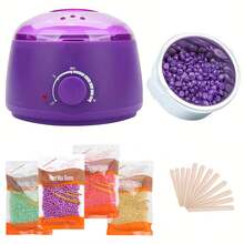 Calentador de cera máquina de depilación para manos, pies y Body SPA, Olla de cera de parafina + Bolitas de cera + Palitos de madera - Tipo de Enchufe A USA (110-127V) - Ver 1