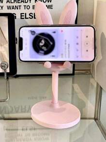 2 pièces Support de téléphone portable mignon en forme de lapin, support de bureau universel pour diffusion en direct et cours en ligne, support pliable et ajustable pour regarder la télévision, support de chevet portable