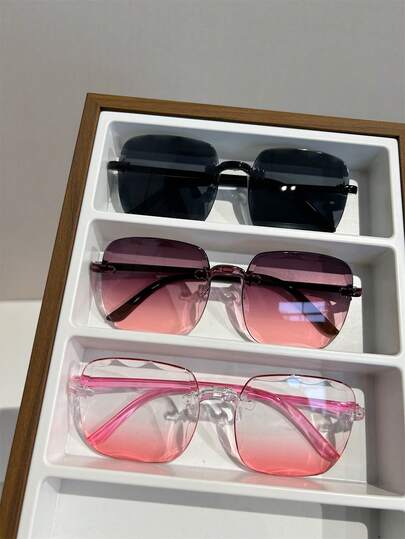 3pcs Square Stylish Eyeglasses For Men, Suitable For Outdoor, Street, Beach, Party, Couple Matching