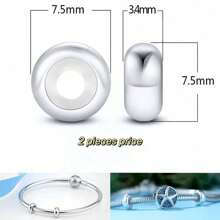 Brazalete retro luminoso de plata esterlina con forma de corazón, hecho a mano, kit de cuentas DIY, cuentas básicas de cadena, accesorios DIY de Halloween, cuentas de posicionamiento