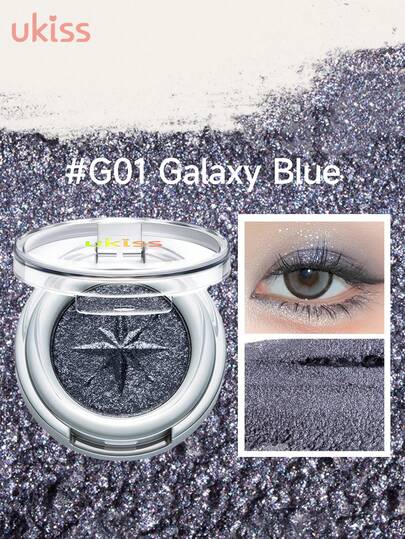 ukiss Solid Color Eyeshadow, Diamond Shimmer, High Color Payoff, Fine Texture, Long-Lasting Glittering Eyeshadow, Lightweight & Smooth, Suitable For Party Makeup