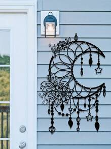 1pc Minimalist Mandala Moon Wall Sculpture - Metal Wall Art Replica, Suitable For Home Decor, Fashionable Boho Style Wall Hanging, Suitable For Celebrations, Weddings And Creative Gifts Room Decor Bedroom Decor Wall Decor,Christmas Gifts