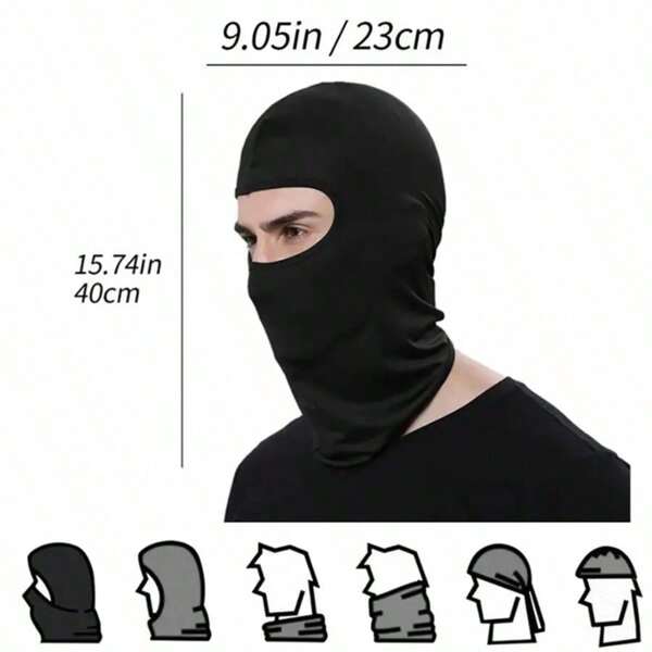 1 pièce de cagoule pare-vent - ensemble de protection intégrale du visage et du cou - protection intégrée de qualité pour les sports de plein air, le cyclisme, la protection solaire et les aventures par temps difficile - sans couture, respirante, réglable