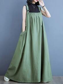 Women Long Dresses - 軍綠色 - 查看 4