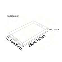 1 Stück transparenter, eleganter, moderner, rechteckiger Acryl Präsentations-Tablett mit Griff für Lebensmittel, Obst, Kosmetik, Parfüm und Frühstücks-Aufbewahrung, geeignet für alle Anlässe
