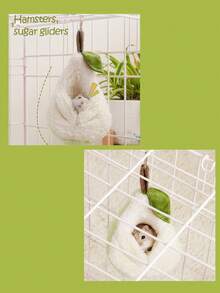 1pc Polyester Fabric Warm & Cute Pear-Shaped Pet Bed Suitable For Small Pets - Green - View 3