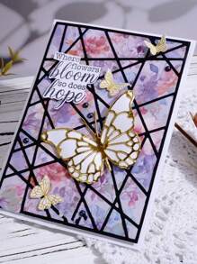 1 Pc Butterfly Background Metal Cutting Die For Card Making Metal Die Cutting Die Template For Scrapbook Album Journal Greeting Card Embossing Paper Craft Decoration